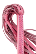 Розовая кожаная плеть - 50 см. (Цвет: розовый)