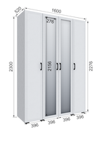 Шкаф с зеркалом Бруклин 160Ш