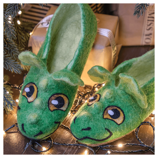 Валяные тапочки «Дракоши»