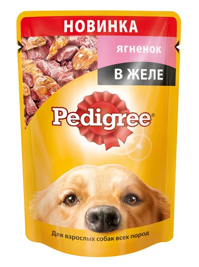 Pedigree пауч для взрослых собак с ягненком в желе 85 г
