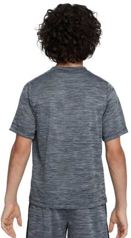 Детская теннисная футболка Nike Boys Multi Dri-FIT Short-Sleeve Top - black/lt smoke grey/white