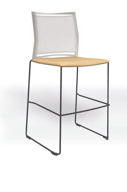 Web стул на полозьях кухонный/барный со спинкой-сеткой