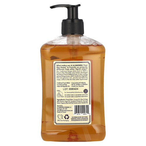 A La Maison de Provence, жидкое мыло для рук и тела, лаванда и алоэ, 500 мл (16,9 жидк. унции)