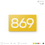 Номер на дверь 869, табличка на дверь для офиса, квартиры, кабинета, аудитории, склада, желтая 120х70 мм, Айдентика Технолоджи