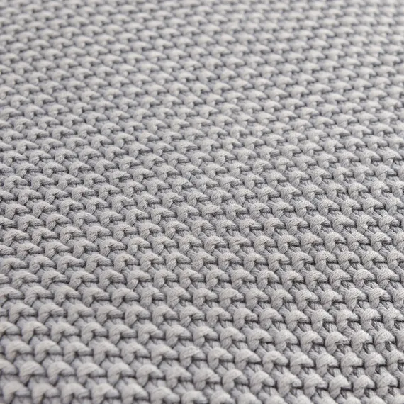 Плед из стираного хлопка серого цвета Essential, 130х180 см