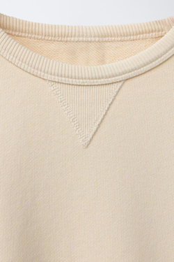 ZARA Х BENSIMON ® ТОЛСТОВКА С КРУГЛЫМ ВЫРЕЗОМ, ЦВЕТ СЛИВОЧНОГО МАСЛА