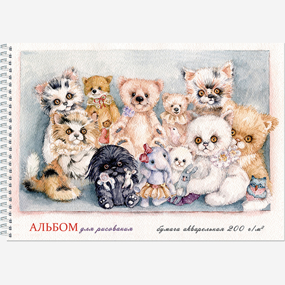 Альбом для рисования акварелью А3 "Игрушки" 20 листов на гребне