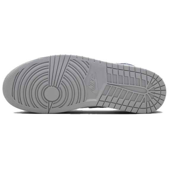 Jordan Air Jordan 1 Винтажные баскетбольные кроссовки MID Топ Белый/Волчий серый/Полночь Морской синий Мужские