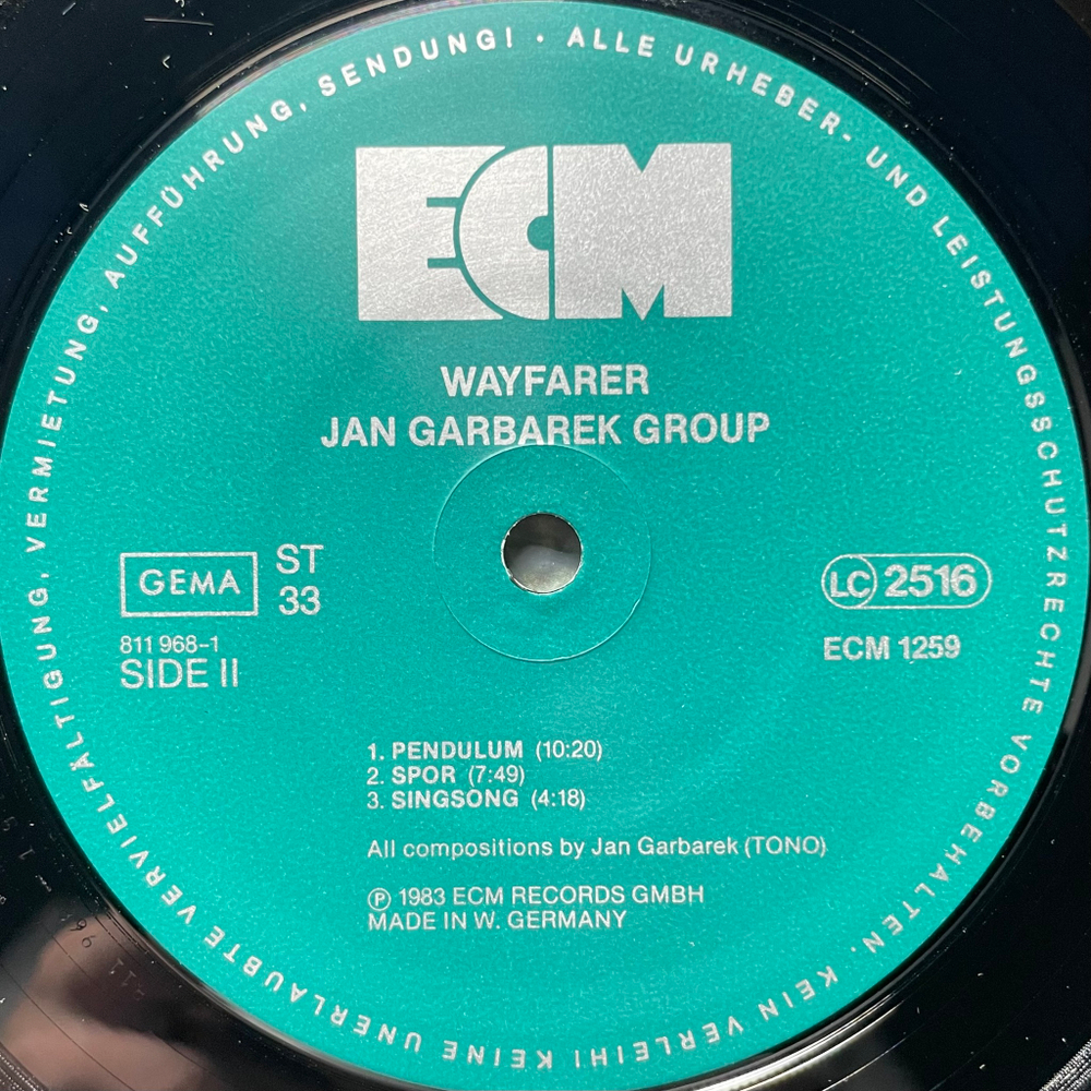 Jan Garbarek Group ‎– Wayfarer (Германия 1983г.) ECM