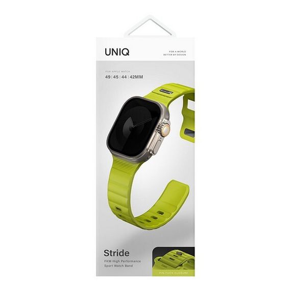 Ремешок Uniq STRIDE FKM Rubber для Apple Watch 49/45/44/42 мм лайм (Lime Green) (49MM-STRILGRN)