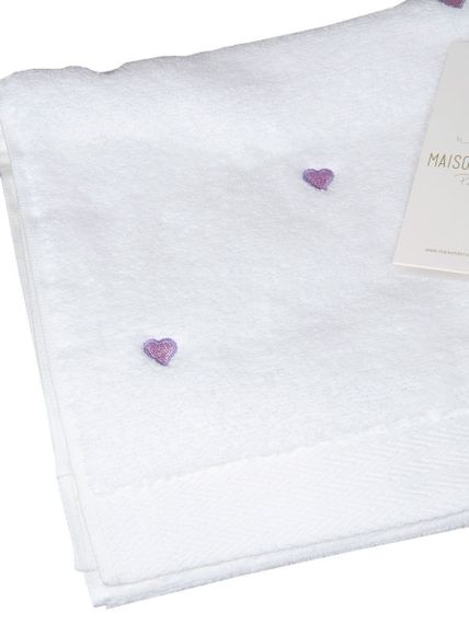 Махровое полотенце MICRO COTTON - МИКРО КОТТОН белый/сиреневый Maison Dor (Турция)