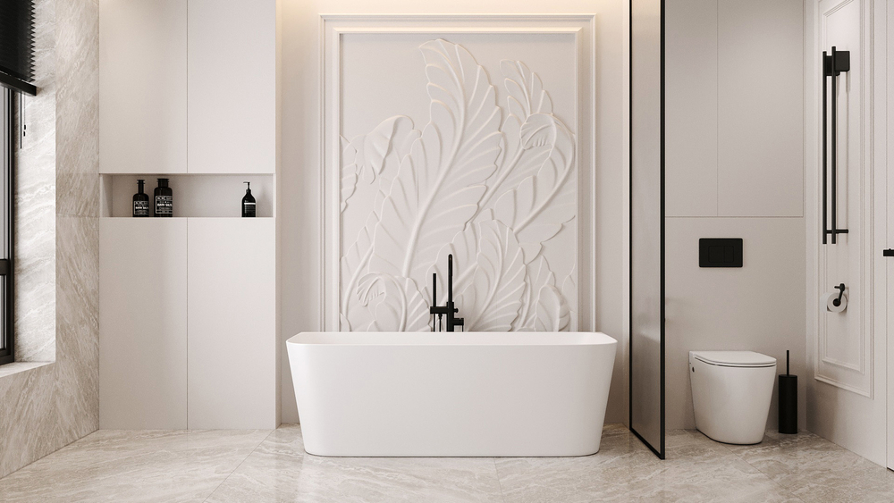 Ванна из искусственного камня ABBER Stein AS9617 белая матовая