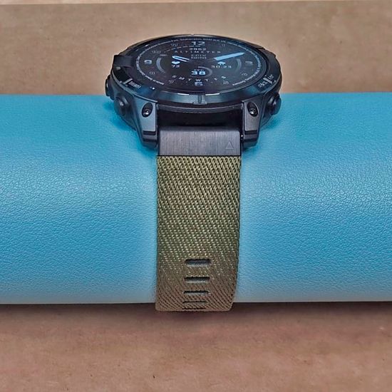 Ремешок нейлоновый 22 мм жакардовое плетение для Garmin MARQ / Epix / Fenix (47 мм)(Армейский зеленый)