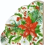 Салфетки бумажные круглые RONDO Пуансеттия, d-32см, 3 слоя, 12л