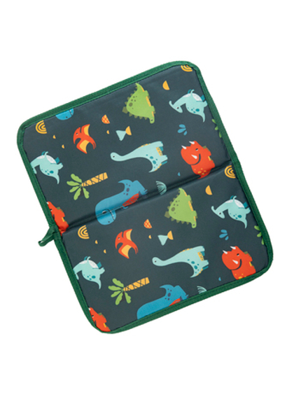 Коврик в садик для переобувания 30х36 см, Динозавры принт (синий)