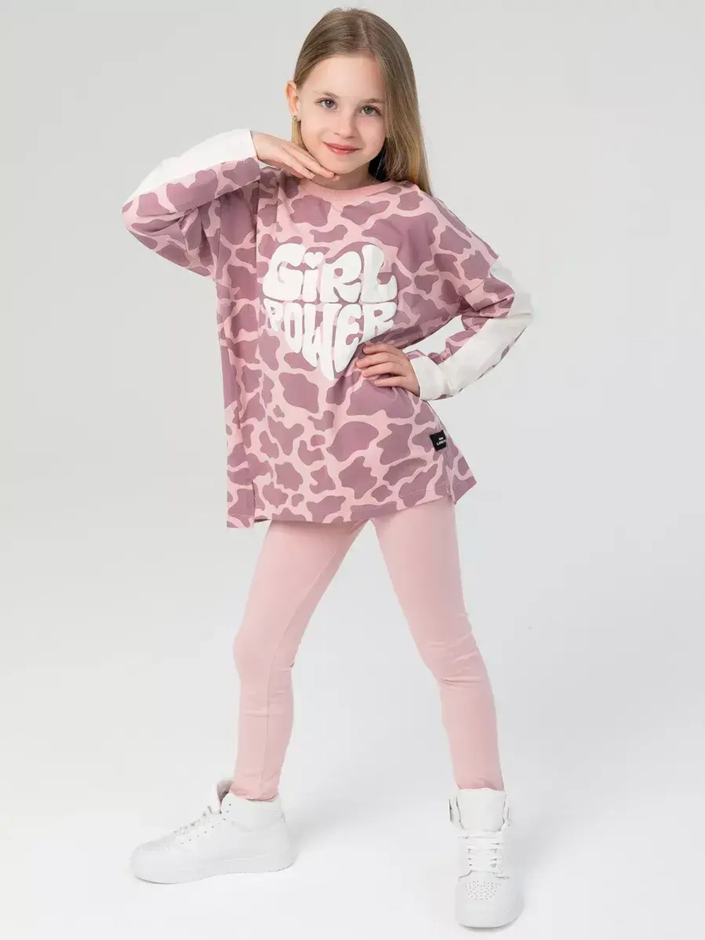 Костюм для девочки, лонгслив и леггинсы