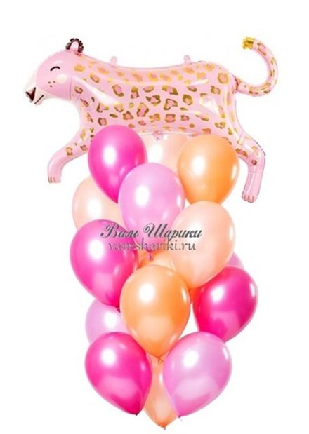 Букет шаров "Розовый гепард"