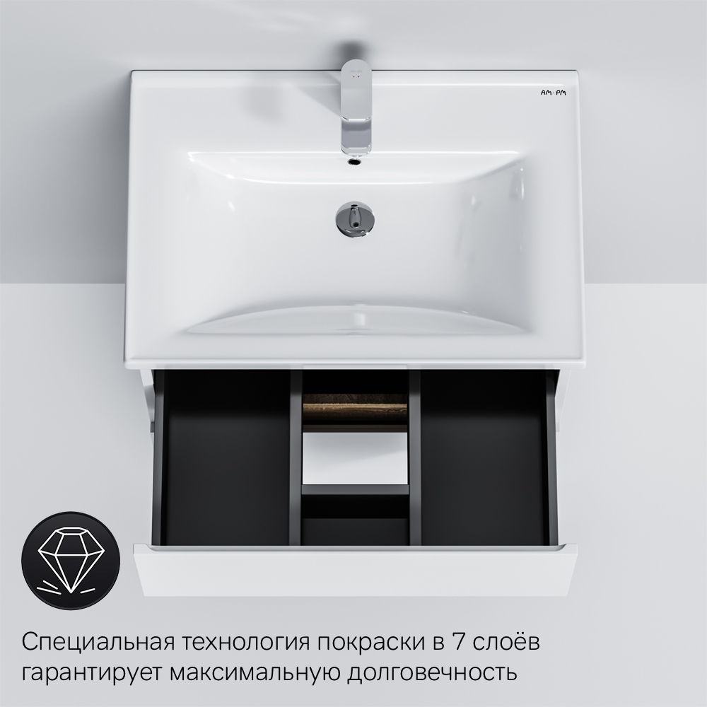 M85AFSX0652WG X-Joy, База под раковину, напольная, 65 см, 2 ящика, белый глянец