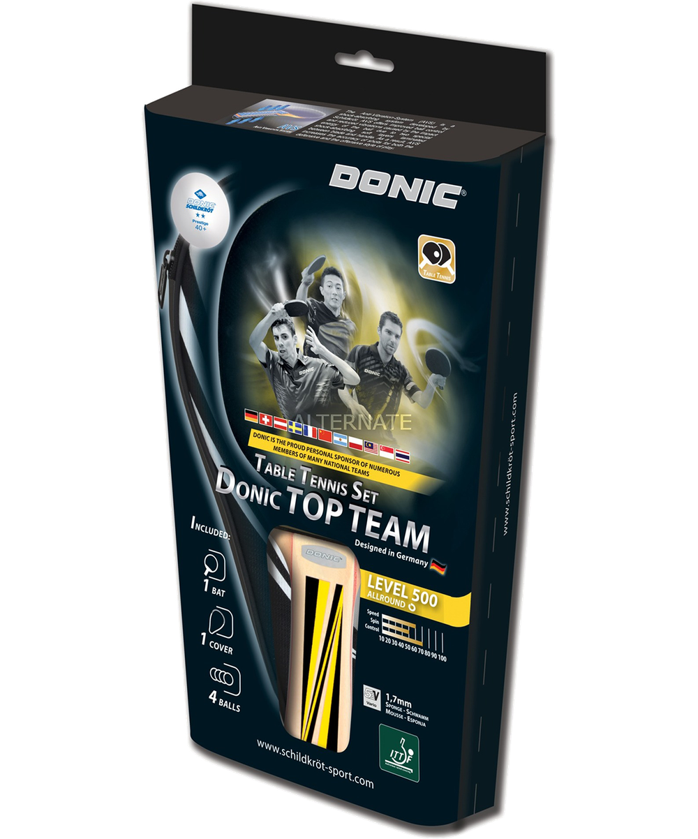 Набор для настольного тенниса Top Team 500, 1 ракетка, 4 мяча, чехол