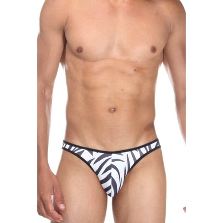 Мужские трусы слипы белые с принтом "зебра" Cosmos Colors CP20_BW