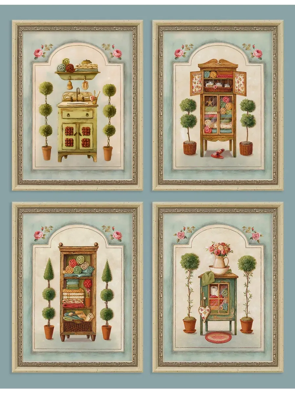 Картины на стену интерьерные 21*27 см 4 шт.