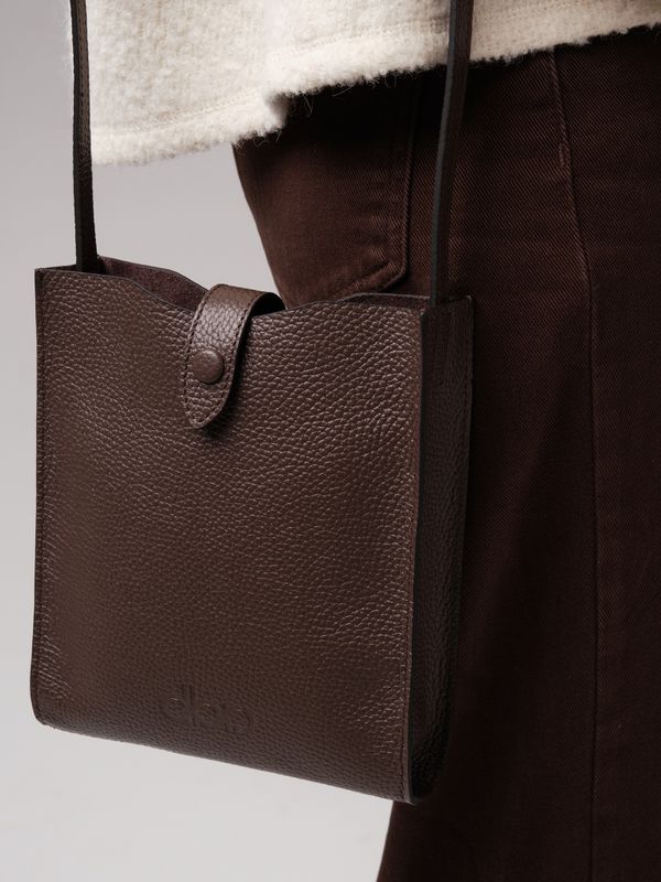 Женская кожаная сумка кросс-боди DBR 30919 коричневый торф