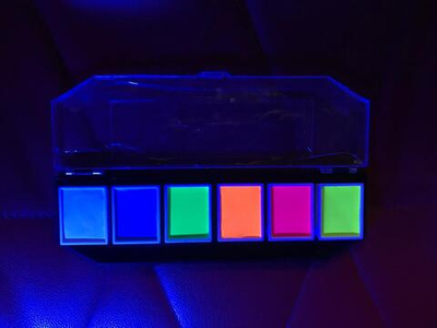 Набор театрального жирного грима неон 6 цветов по 10 гр