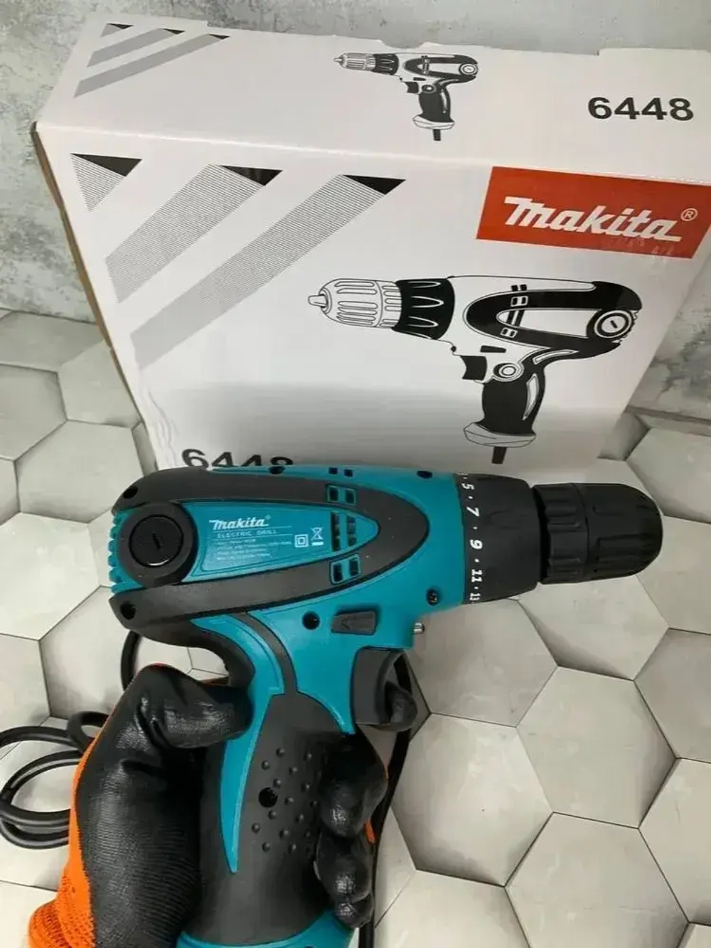 Makita Дрель-шуруповерт электрическая сетевая, щеточный инструмент 670 Вт, 25 Нм/ Мини дрель ручная, шуруповерт от сети