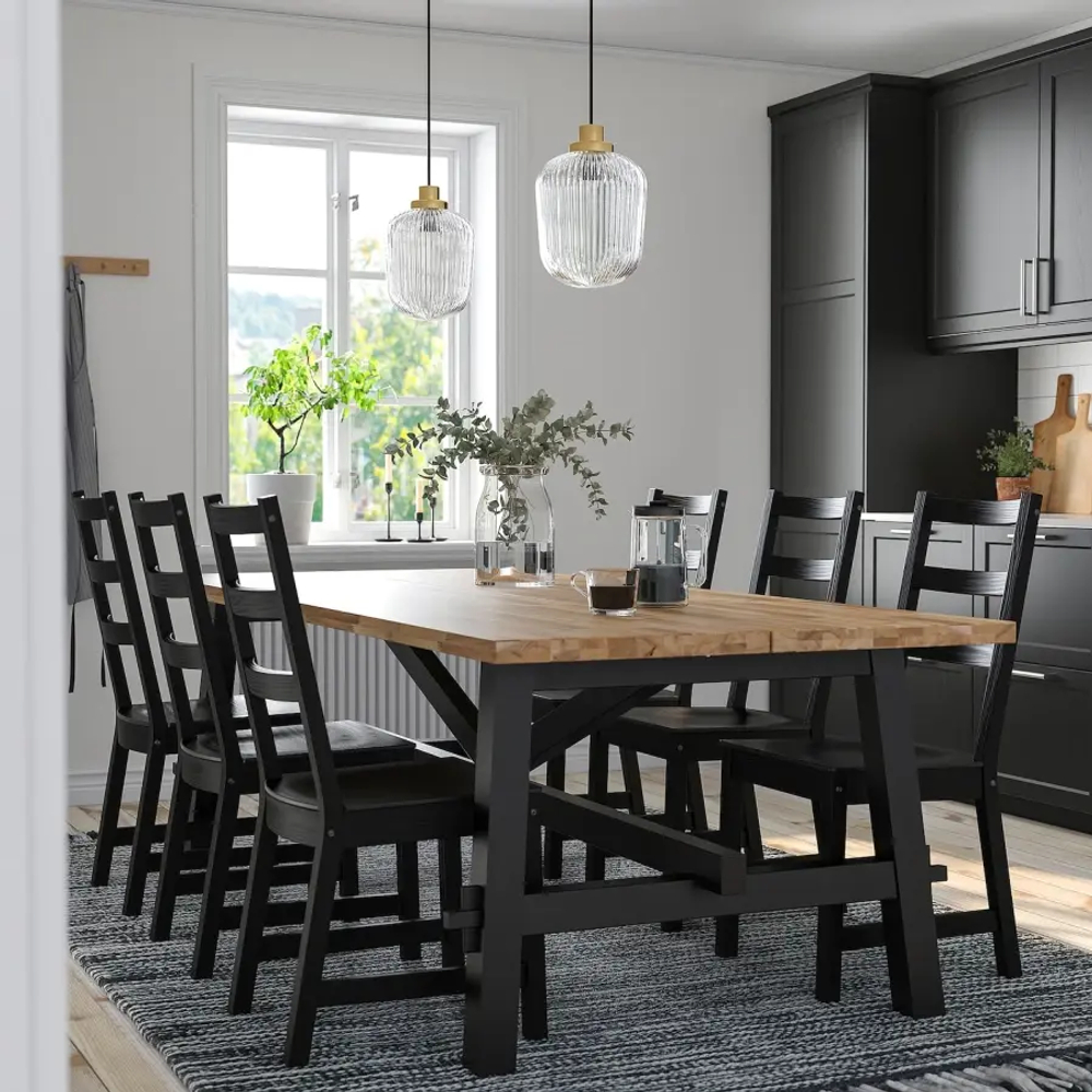 Обеденный набор - SKOGSTA/NORDVIKEN IKEA/ СКОГСТА/ НОРДВИКЕН ИКЕА, 235х100х74 см, черный