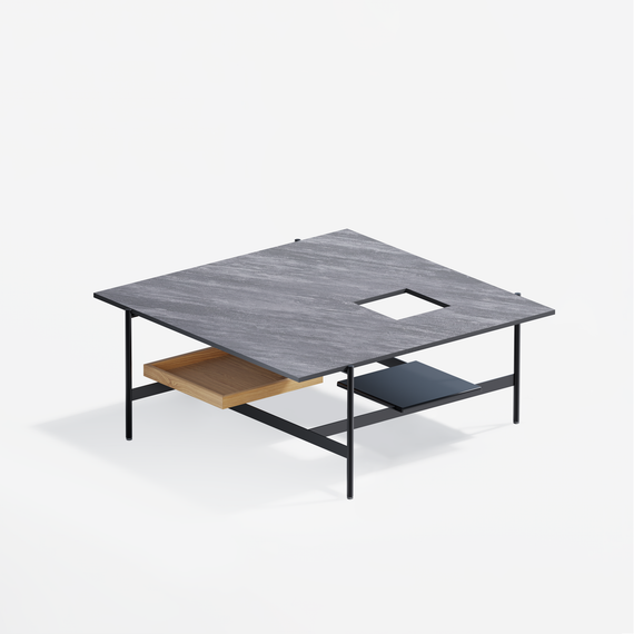 Журнальный столик Karat, 80х80х34,2 см, серый камень