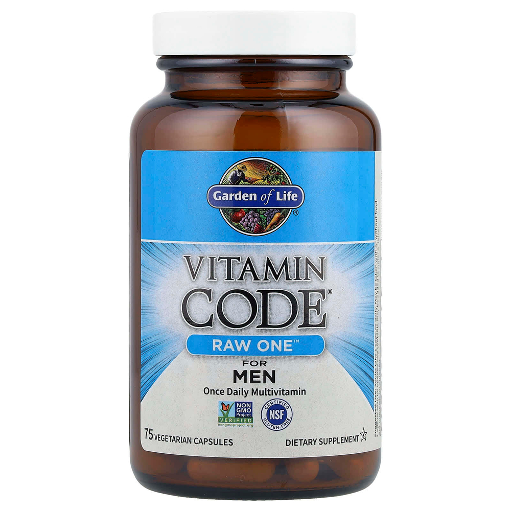 Garden of Life, Vitamin Code®, RAW One™, мультивитаминная добавка для мужчин, для приёма 1 раз в день, 75 вегетарианских капсул