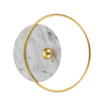 Настенный светодиодный светильник 15Вт, 1053лм, 3000-6500K, Ra>80, металл/акрил, золото/мрамор