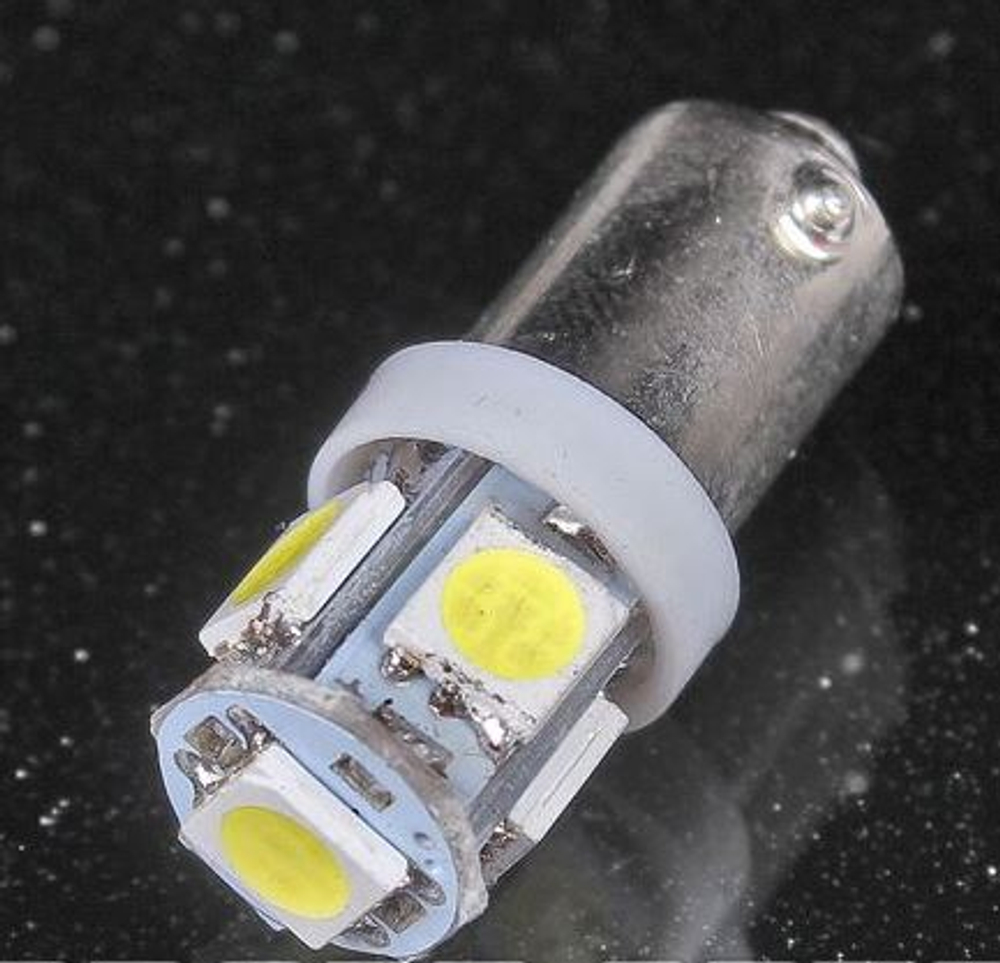 Светодиод 12V T 8   5SMD 5050 WHITE МАЯК цок.5000к 68люм поштучно