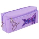 Пенал-косметичка ЮНЛАНДИЯ, 2 отделения, мягкий, "Зайка", фиолетовый, 20х7х9 см, 228989