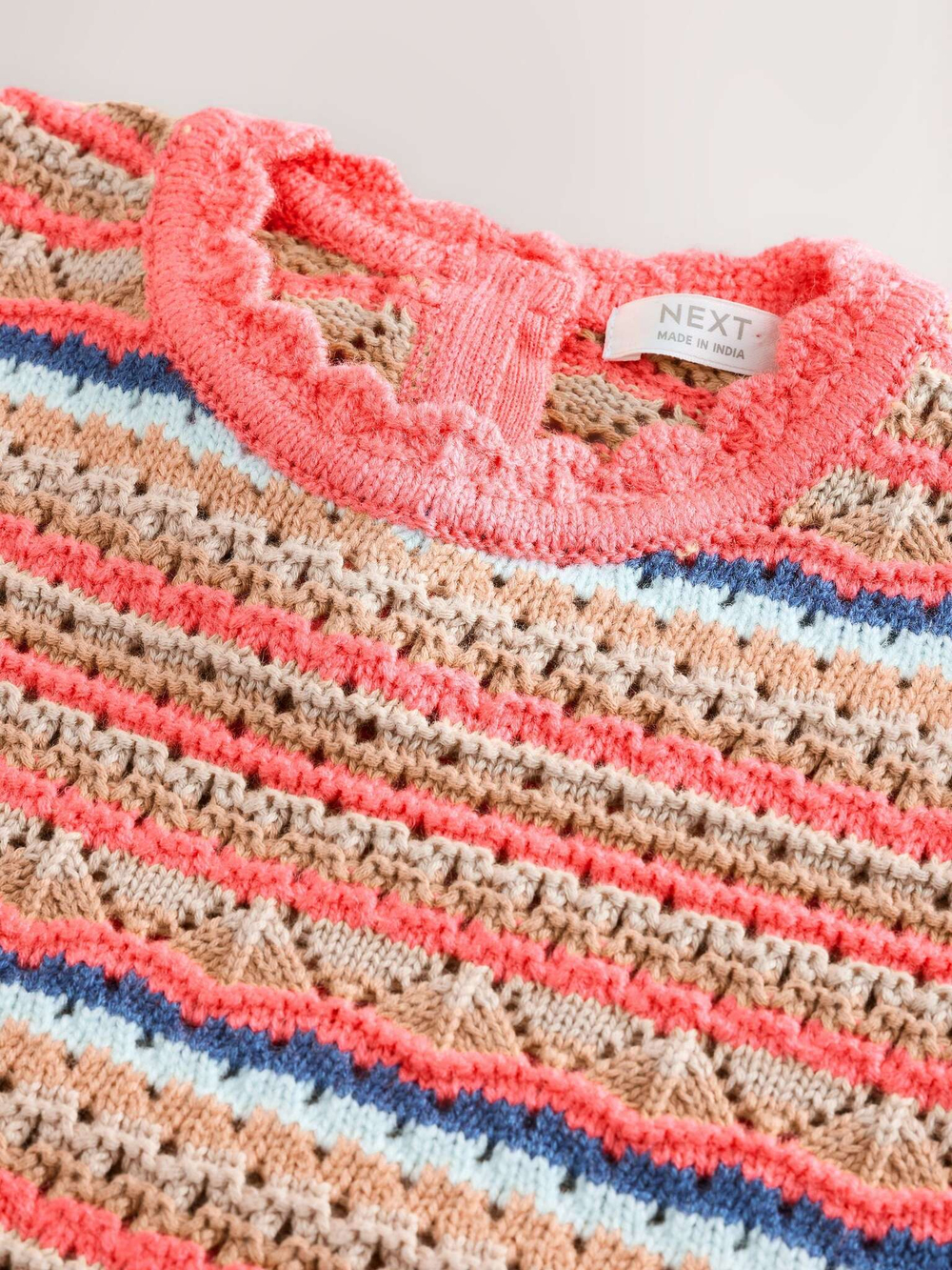 Джемпер вязаный для девочки Next AC6-542, Персиковый, Бежевый