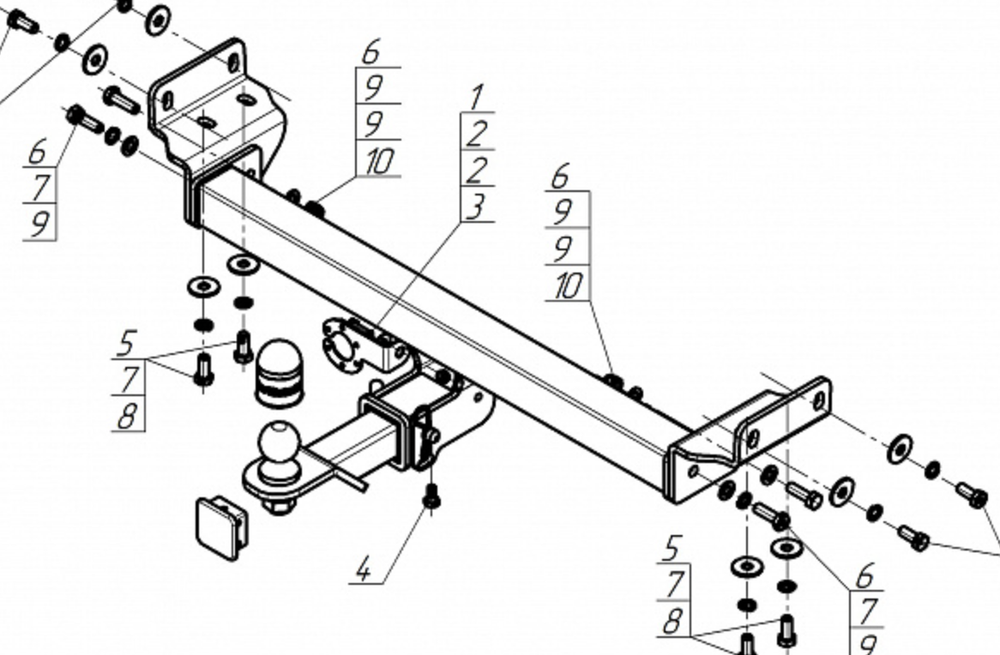 Фаркоп Motodor для Omoda C7 2025- (шар E)(паспорт и сертификат в комплекте, без электрики) 99027-E