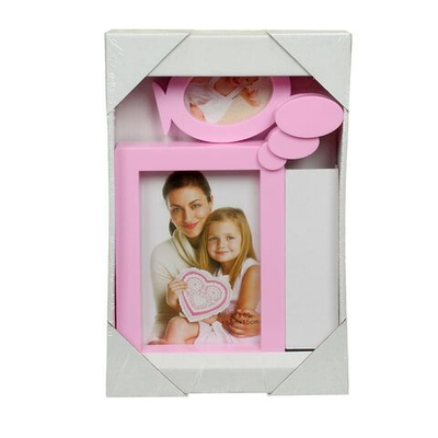 Фоторамка на 2 фото Моя малышка 10*15см, 7*5,5см розовая 26*16,5*4 1194153