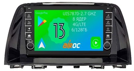 Магнитола для Mazda 6 2012-2014 - Airoc AB-2425 (кнопки и крутилки), Android 13, TS20, 6/128Гб, SIM-слот, CarPlay