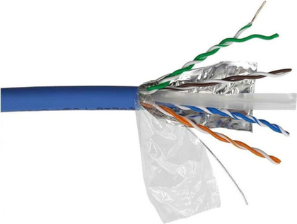 Кабель витая пара U/FTP 6a кат. 4 пары Lanmaster LAN-6AFTP-HFLT-BL