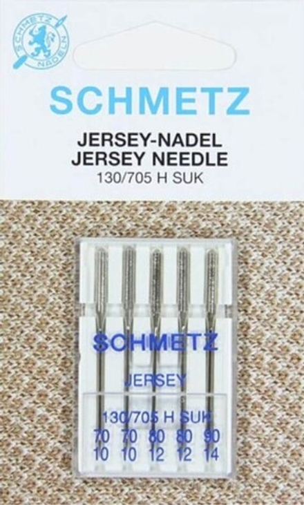 Иглы джерси Schmetz 130/705Н SUK № 70(2), 80(2), 90, 5 шт.