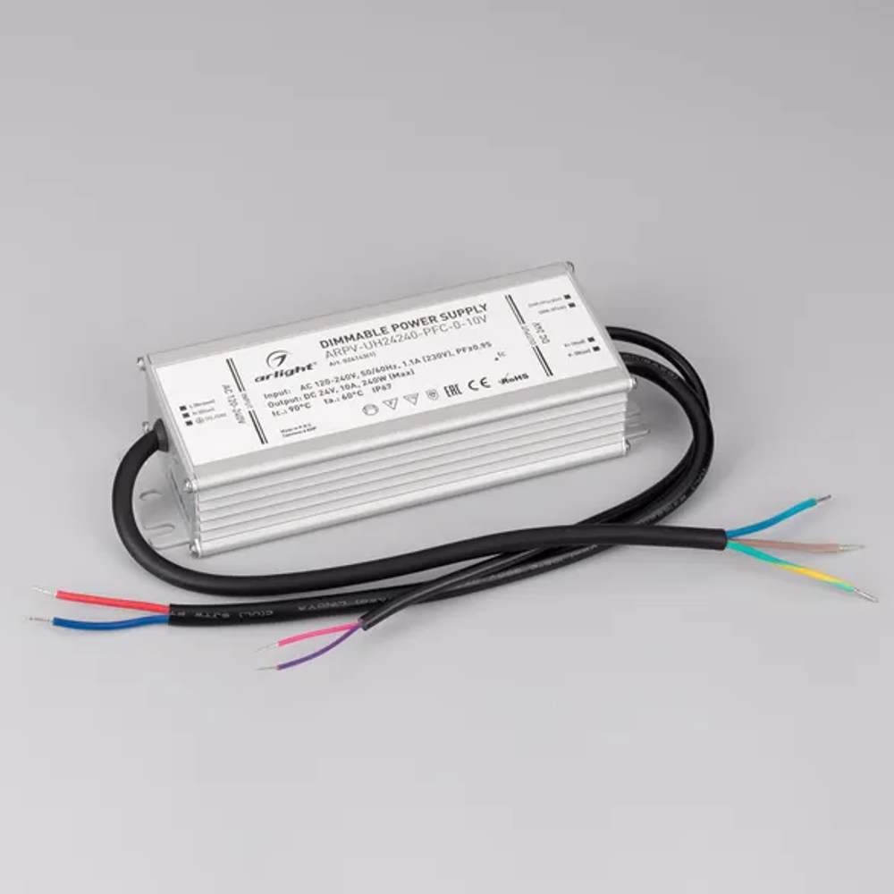 Блок питания ARPV-UH24240-PFC-0-10V (24V, 10.0A, 240W) (Arlight, IP67 Металл, 7 лет) 024143(1)