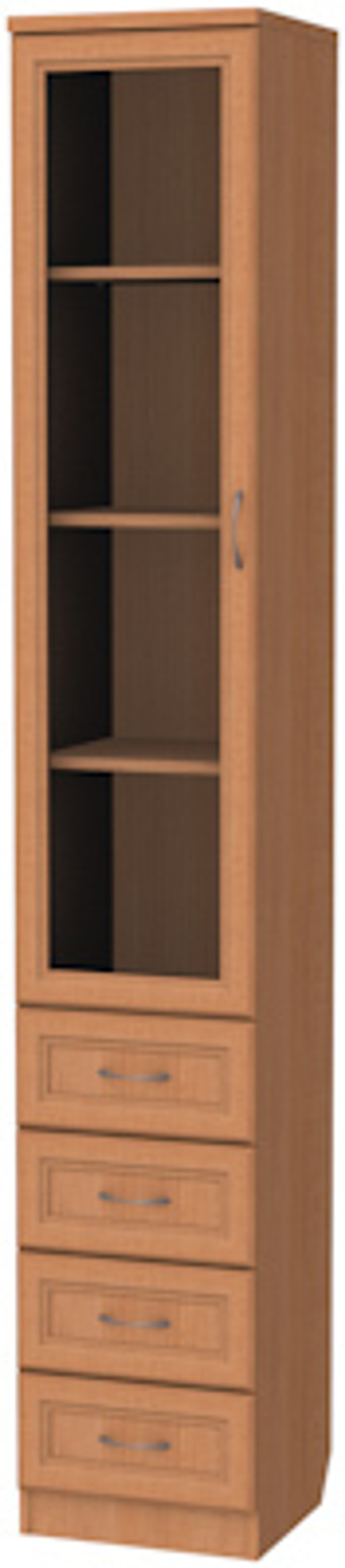 Шкаф для книг с ящиками узкий АРТ205