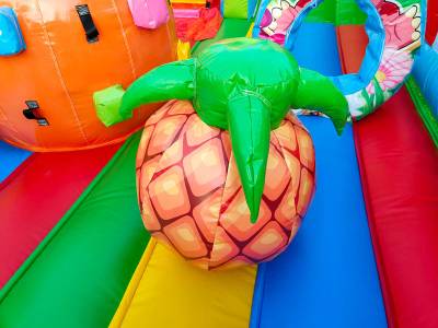 Коммерческий надувной батут «Хамелеон и динозавры Ультра 2» 12*6*6 м