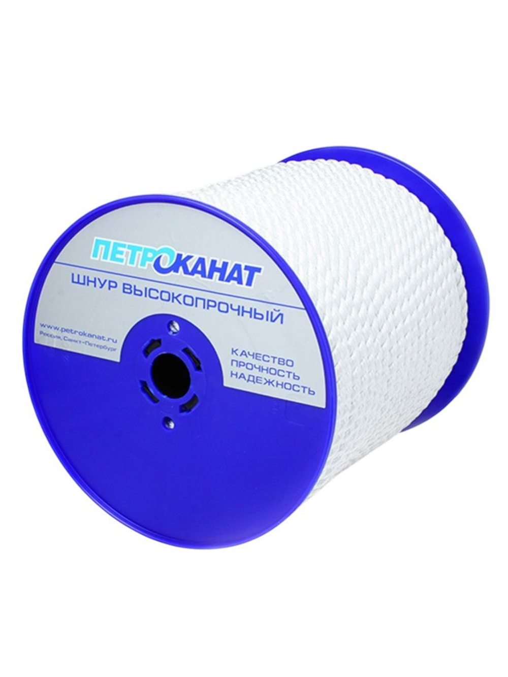 Канат полиамидный Петроканат ПАТ 6,0 мм, тест 750 кг, 250 м, белый, евробобина