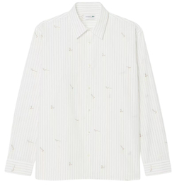 Мужское теннисное поло Lacoste Relaxed Fit Embroidered Cotton - white