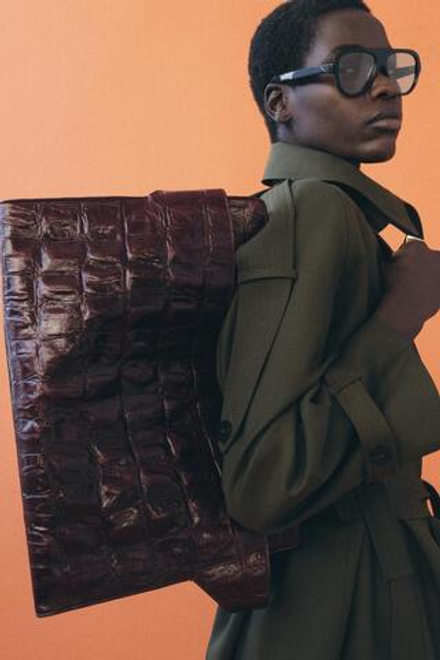 ZARA БОЛЬШАЯ КОЖАНАЯ СУМКА-СИТИ С ТИСНЕНИЕМ, БОРДОВЫЙ