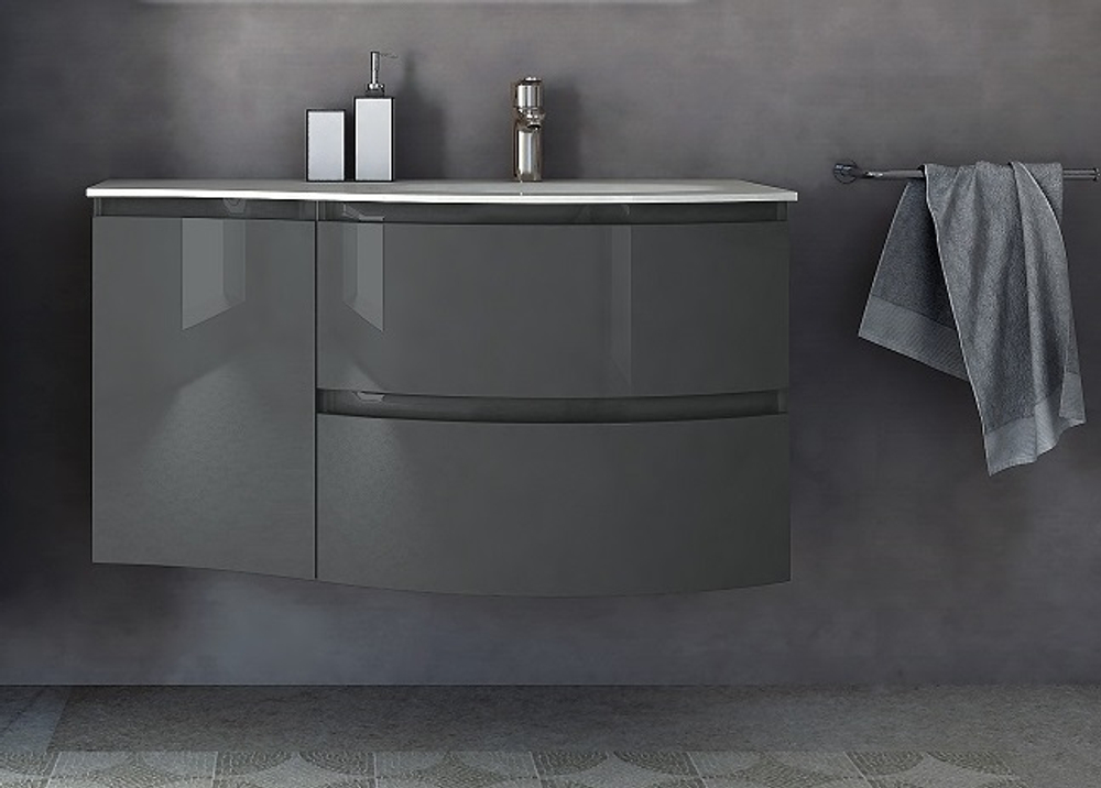 Мебель для ванной чаша справа Cezares VAGUE 104 Antacite 44221+44229