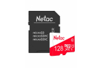 Карта памяти Netac MicroSD P500 Eco Class 10 UHS-I + SD адаптер,128GB