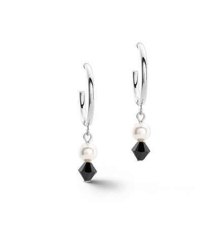 Серьги-пусеты Coeur de Lion Black-Silver 4080/21-1317