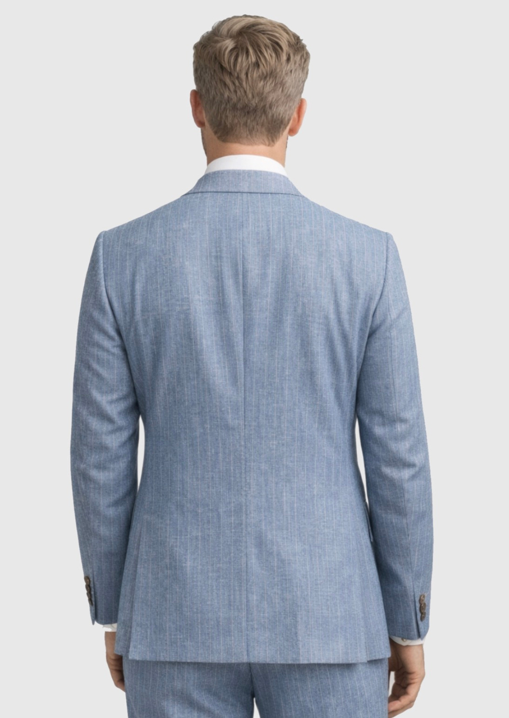 Мужской двубортный костюм (голубой) А92